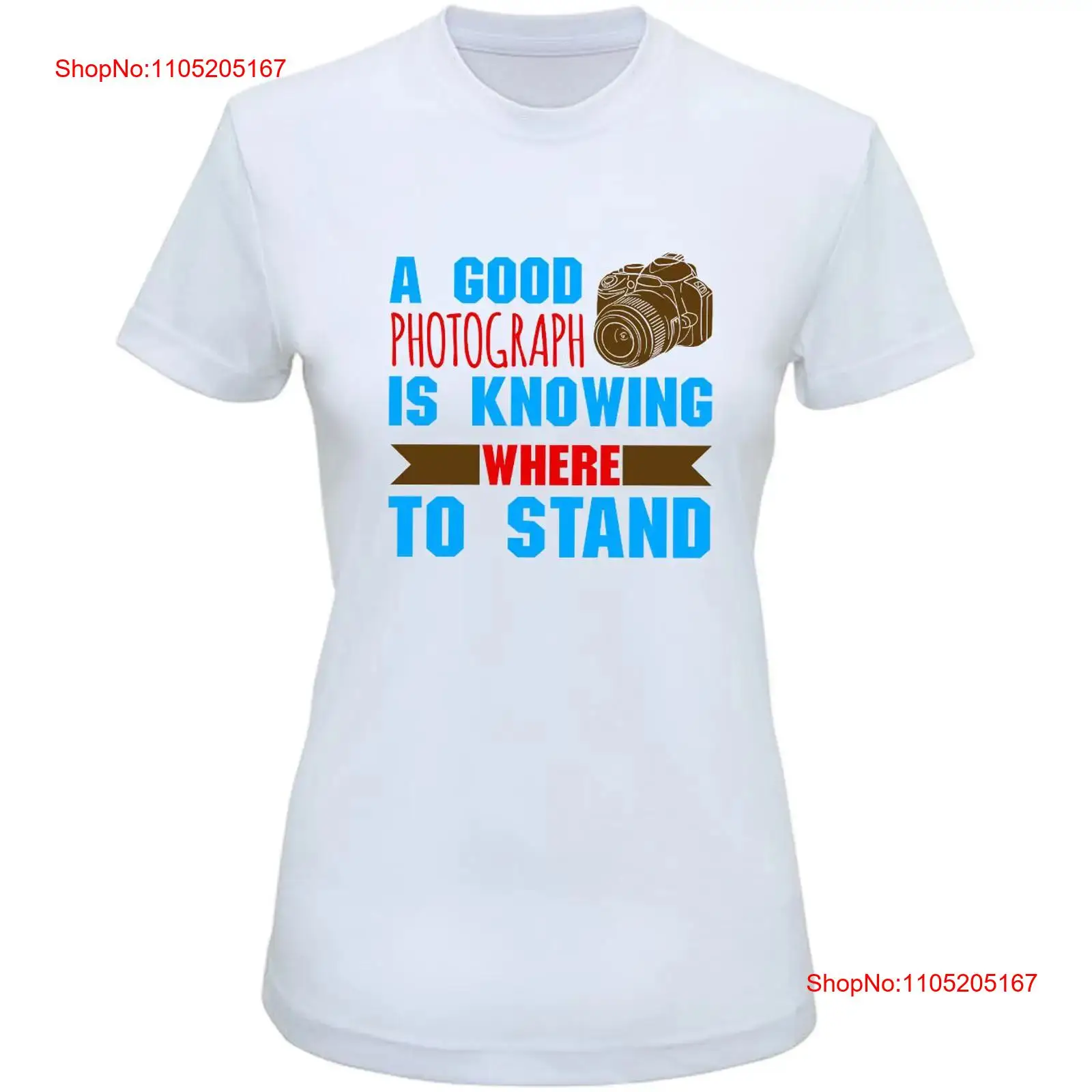 Photography Quotes Short - 良い写真はどこから撮るかを知ることです レディース Tシャツ 写真の引用 ヴィンテージ ウォッシュ加工