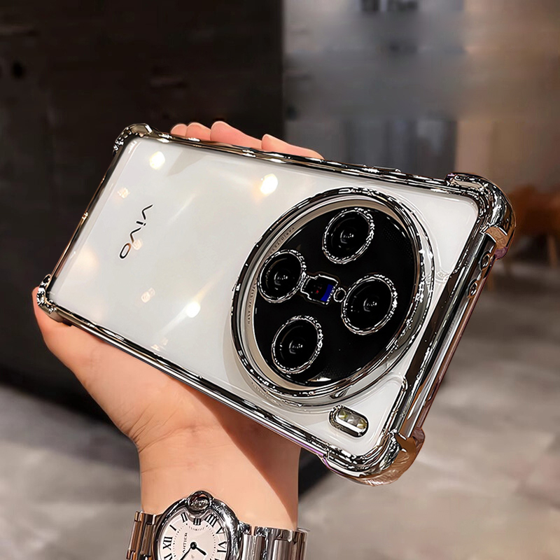 Photography Vivo X300 Pro - VIVO X300 / X300 Pro ケースカメラレンズ保護高級メッキ透明シリコンエアバッグ耐衝撃バックバンパーカバー