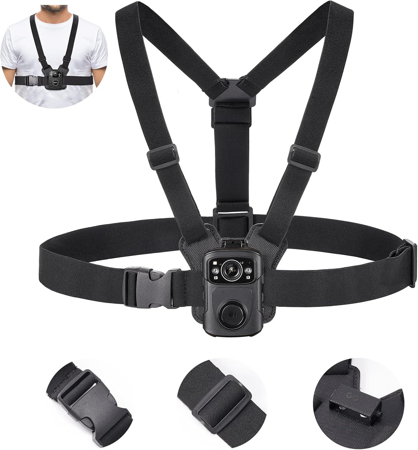 Photography Vest - BOBLOV デュアルショルダーマウントボディカメラベストマウント、全ブランドボディカム対応、調整ボード付きウェアラブルボディカメラマウント