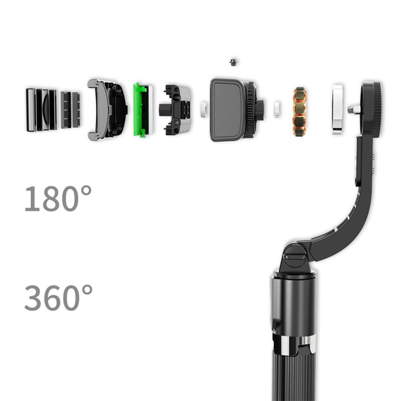 Camera Tripod Carbon - 電話用Vlog撮影ホルダー アルミ合金プラスチック製 隠せる三脚付き 手ブレ防止 スマホバランススティック セルフィービデオ用