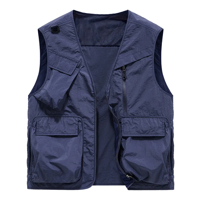 Photography Vest - メンズ大きいサイズの夏用ベスト、薄手で速乾性のあるノースリーブタンクトップ、アウトドアでの釣りや写真撮影、日常のカジュアル活動に最適