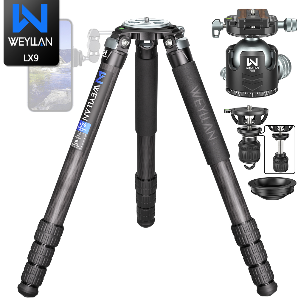 Camera Tripod Carbon - WEYLLAN LX9 カーボンファイバー三脚カメラ用ヘビーデューティ三脚 75 ミリメートルボウル 40