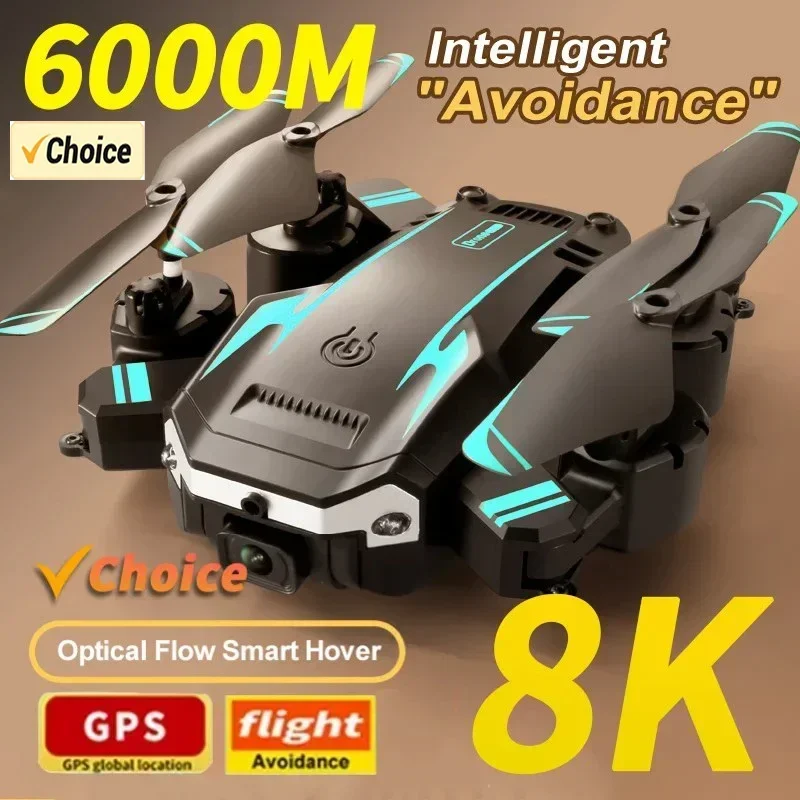 Photography Drone - G6 proドローン、8Kデュアルカメラ、5G GPS、折りたたみ式、5KM飛行距離、ブラシレスモーター、360度回転機能搭載 ° 障害物回避機能付きRC FPVドローン（写真撮影用）