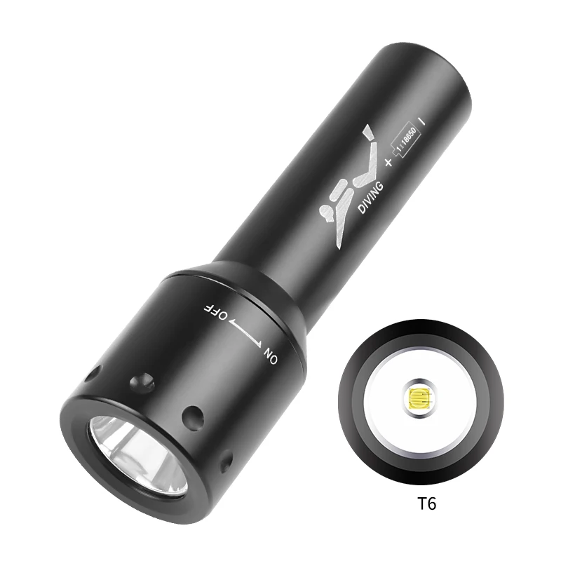Photography Lighting - 新しい T6 LED ダイビングトーチ長距離水中作業写真照明アルミ回転スイッチダイビングランプ
