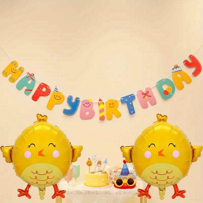 22インチの黄色いハッピーチック型バルーン2個、誕生日パーテ - Photography Yellow のレビューと価格