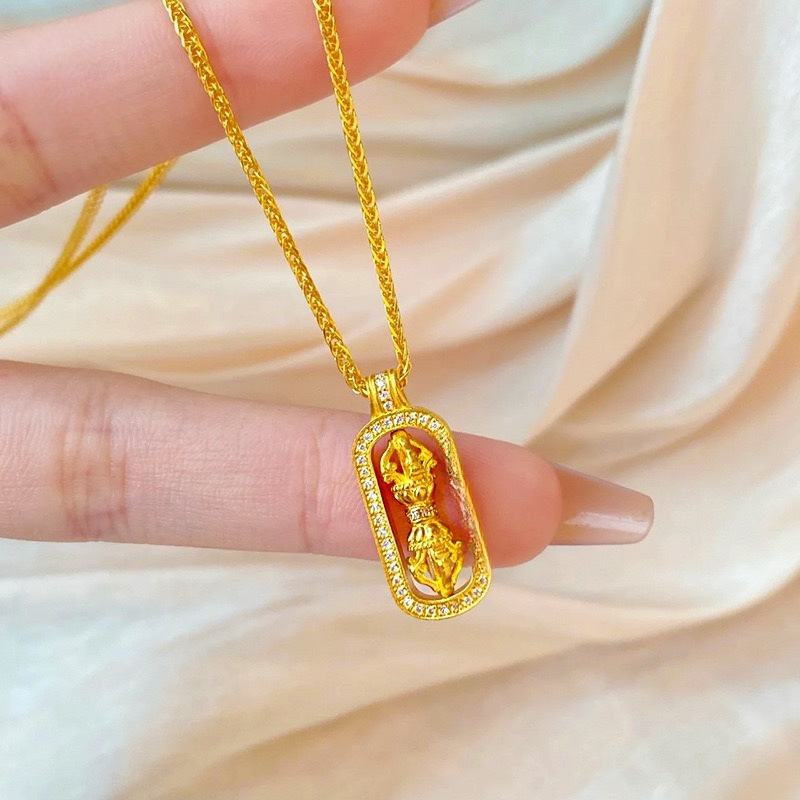 女性用24KゴールドAU999純金ダイヤモンド付きヴァジュラ - Photography Yellow のレビューと価格