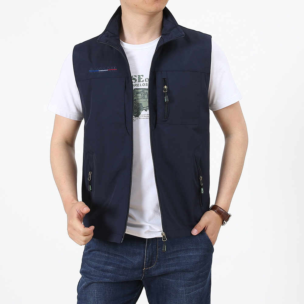 春、夏、秋、ベスト、メンズカジュアルスタンドカラー、マルチバ - Photography Vest のレビューと価格