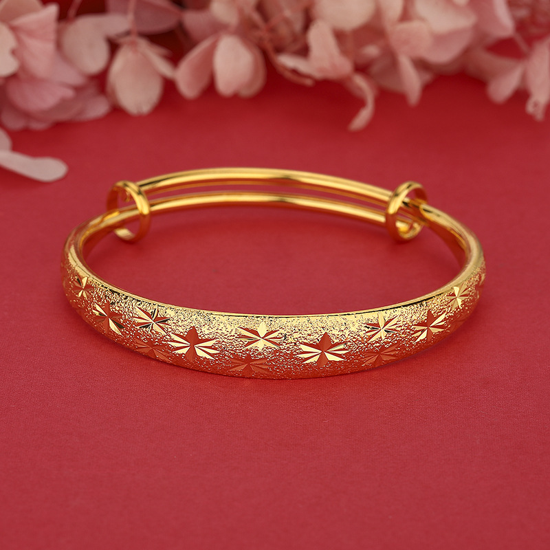 24K ゴールド レディース ワイド バングル |   AU - Photography Yellow のレビューと価格