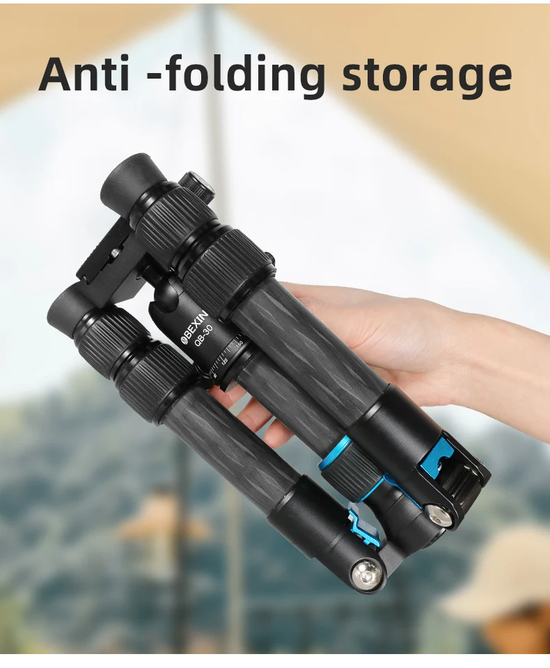 コンパクトで軽量なポータブルミニファイバー三脚,ハンドル付き - Camera Tripod Carbon のレビューと価格