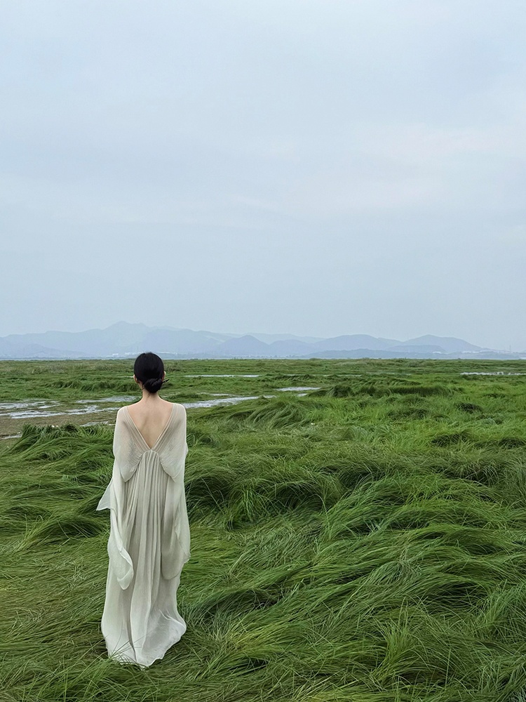 新中国風ゆったりロングワンピース レディース エレガントな禅 - Photography Zen のレビューと価格