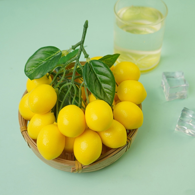 人工レモンブランチシミュレーションフルーツ串キッチンテーブル - Photography Yellow のレビューと価格