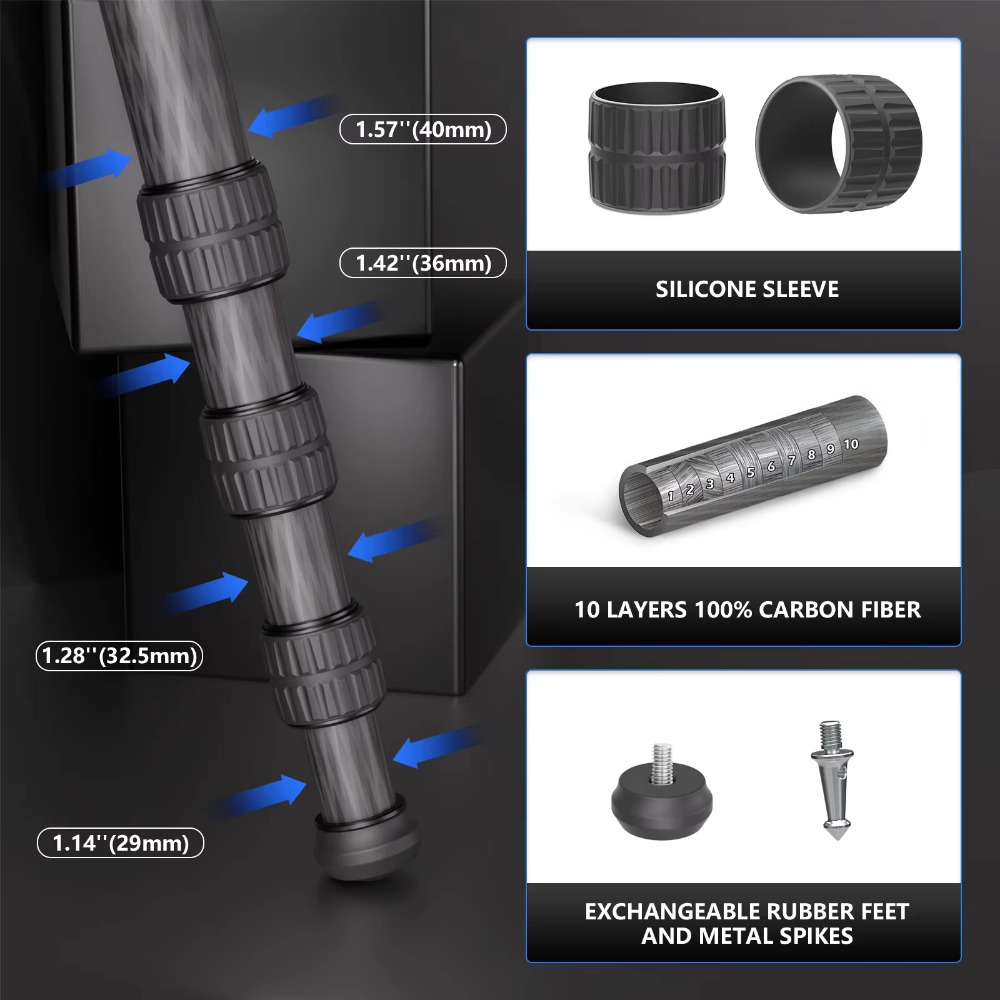 WEYLLAN LX9 カーボンファイバー三脚カメラ用ヘビー - Camera Tripod Carbon のレビューと価格
