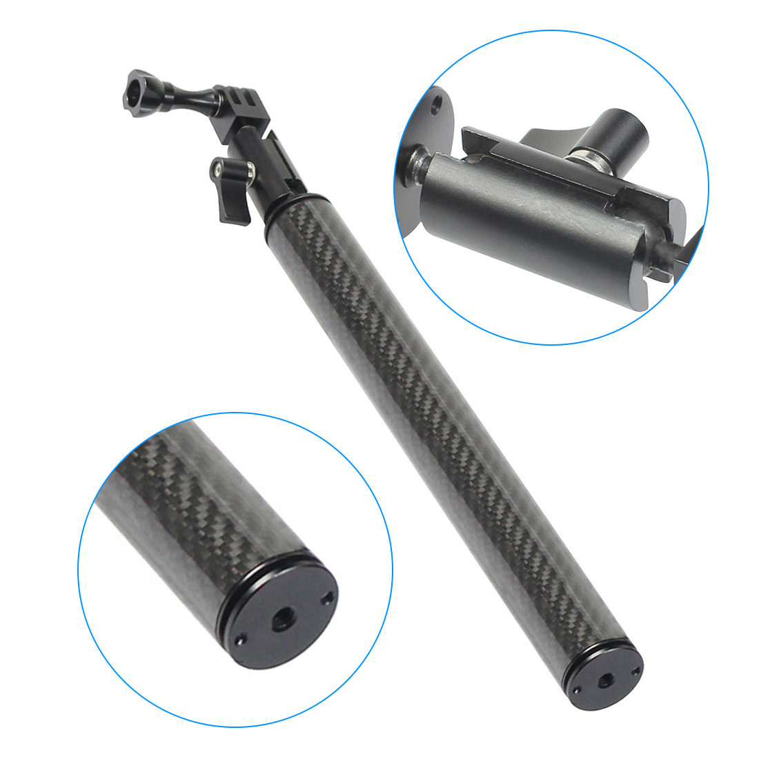 調整可能なハンドル付きカーボンファイバーセルフィーロッド,マ - Camera Tripod Carbon のレビューと価格