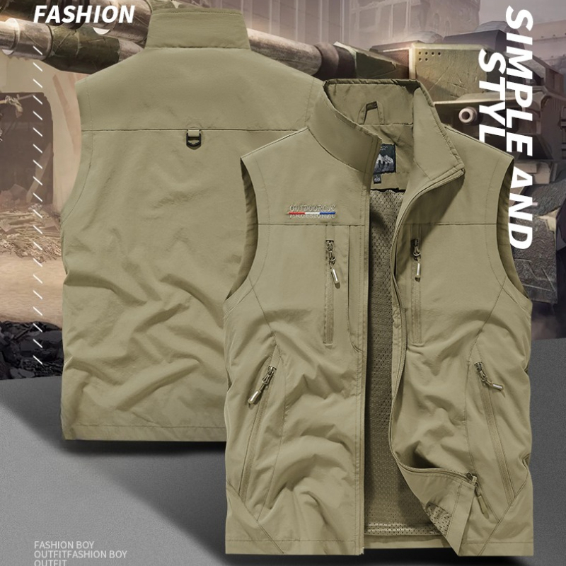 屋外用メンズ写真撮影ベストコート、多ポケットワークウェアウエ - Photography Vest のレビューと価格