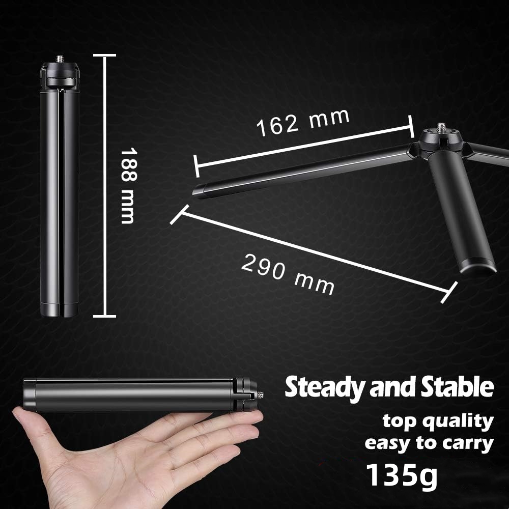 金属製ミニデスクトップ三脚 1/4 インチネジスタンド付きス - Camera Tripod Carbon のレビューと価格