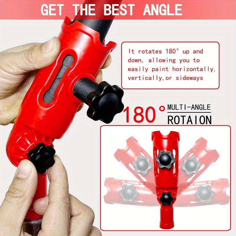 赤色の多角度ペイントローラーエクステンダー（回転式ヘッド付き - Photography Angle のレビューと価格