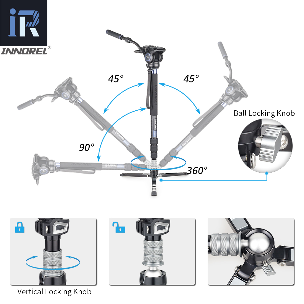 Innorel VM75CK 10 層カーボンファイバー一脚 - Camera Tripod Carbon のレビューと価格