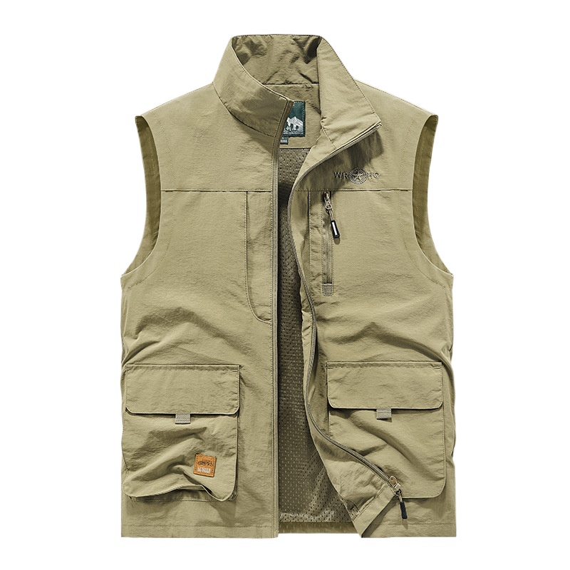 男性屋外メッシュ薄型チョッキ登山ノースリーブジャケット新しい - Photography Vest のレビューと価格